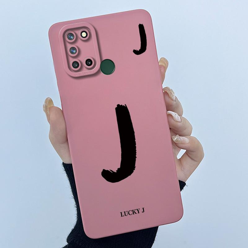Casing For Realme 7i 7 i RMX2103 Realme C17 RMX2101 Phone Case Lucky Initial Letter Silicone Matte Soft Shockproof Bumper Cover