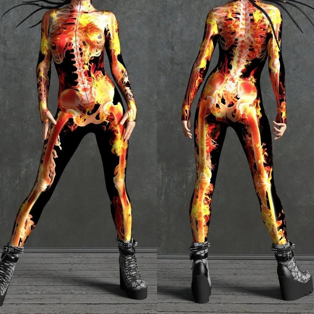 3D Digitalprint Scenekostumer til Voksne Halloween Begivenhed Karneval Temafest Cosplay Kostume Rollespil Jumpsuit