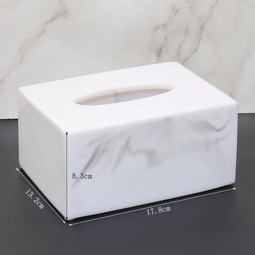 1pc Resin Tissue Box Living Room Desktop Decor Coffee Table Tissue Storage Box Bathroom Decoration Accessories Toilet Utensils