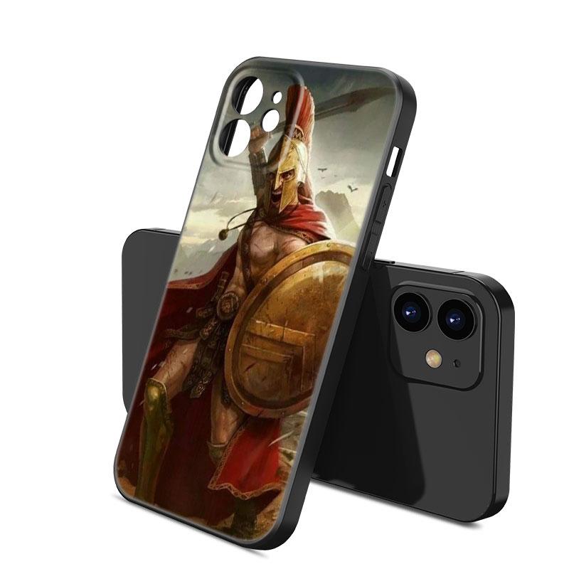 Spartan Phone Case For Apple iPhone 12 13 Mini 11 14 15 Pro Max 7 8 Plus X XR XS SE 2020 2022 Black Silicone Case