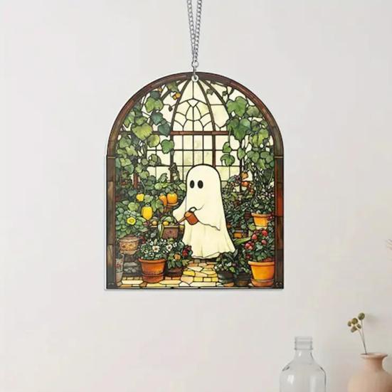 Ghost Sun Catcher Acrylic Bright Color Lampshade Pendant Halloween Party