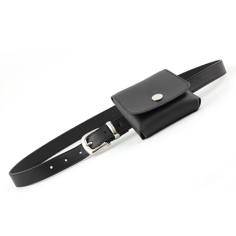 

Trendy Korean Style Women s Belt Bag For Dresses And Shirts With Soft Faux Leather Black Silver