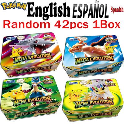 42pcs MEGA EVOLUTION Pokemon Cards Battle Playthings Lost Origin Pokemons Box Featuring Pikachu Anime Bank Pokemon Activity Cards Designed for Childre