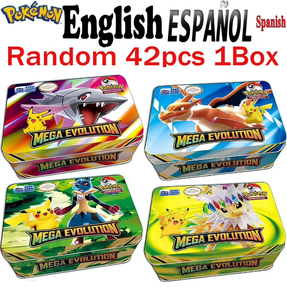 42pcs MEGA EVOLUTION Pokemon Cards Battle Playthings Lost Origin Pokemons Box Featuring Pikachu Anime Bank Pokemon Activity Cards Designed for Childre
