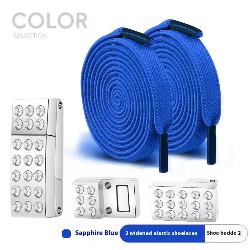Diamond Magnetic Shoelaces without ties Elastic Laces Sneakers Tennis Women No Tie Shoe laces Flat Wide Shoelace Shoe Accessorie