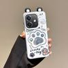 KEYSION Cute Ear Cartoon Case for OPPO A3 A3X 5G A5i with Lanyard Soft Silicone+PC Shockproof Phone Cover for OPPO A40 A40m