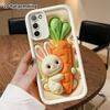 Phone Case: 2D Flat Design Suitable for Samsung Galaxy A34 A35 M05 M06 S20 S22 S21 FE Plus 5G Protective Case, Hugging a Carrot Rabbit, Perfect Christ