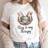 Keramikkünstler Baumwoll-T-Shirt Ton ist meine Therapie Töpfergeschenk Retro Radwurf Handgemachte Keramik Fans Rundhals Bedruckte Oberteile
