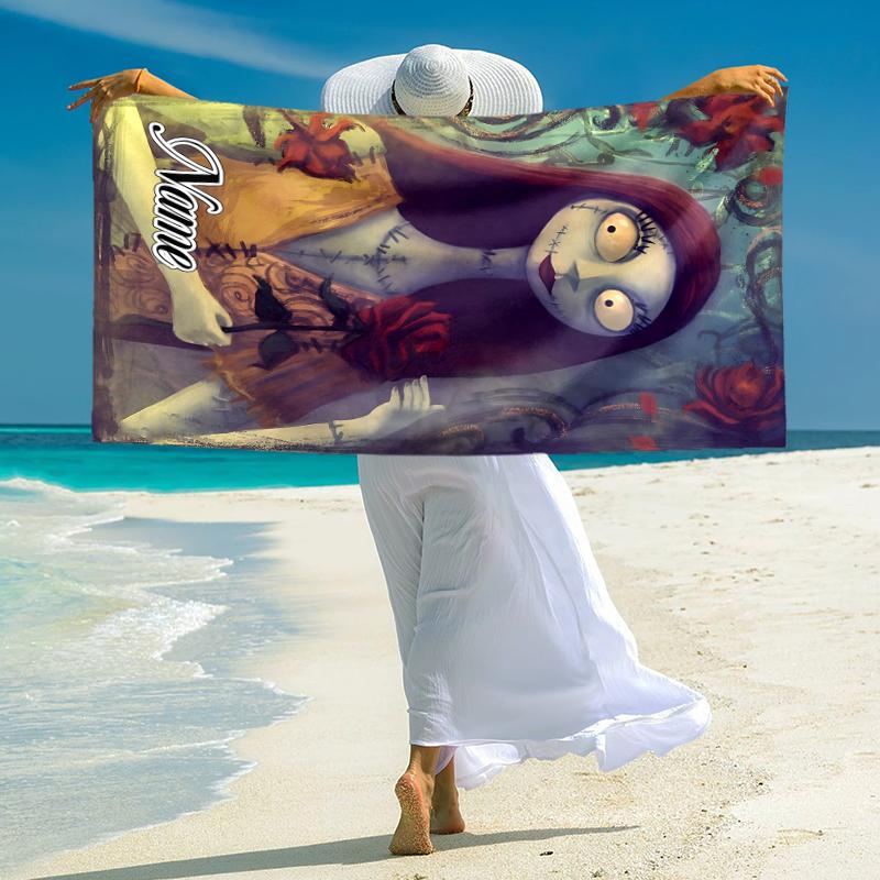 Personalized Love moon back. Beach Towel Microfiber Beach Towel Thin Absorbent for Beach Swimming Yoga Bath Sports. 0910311