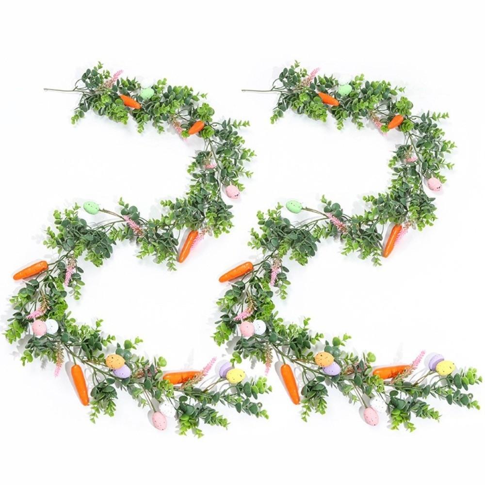 Artificial Easter Egg Garland with Egg Carrot Wreath Creative Spring Vine Flower  Easter Decoration