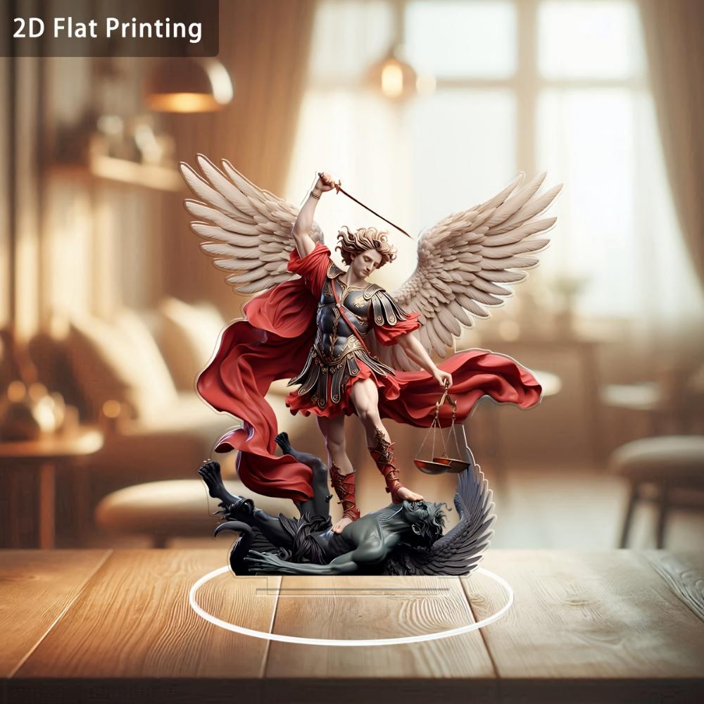 2D acrylic flat religious acrylic angel statue ornament for office, home, garden - indoor and outdoor art decor