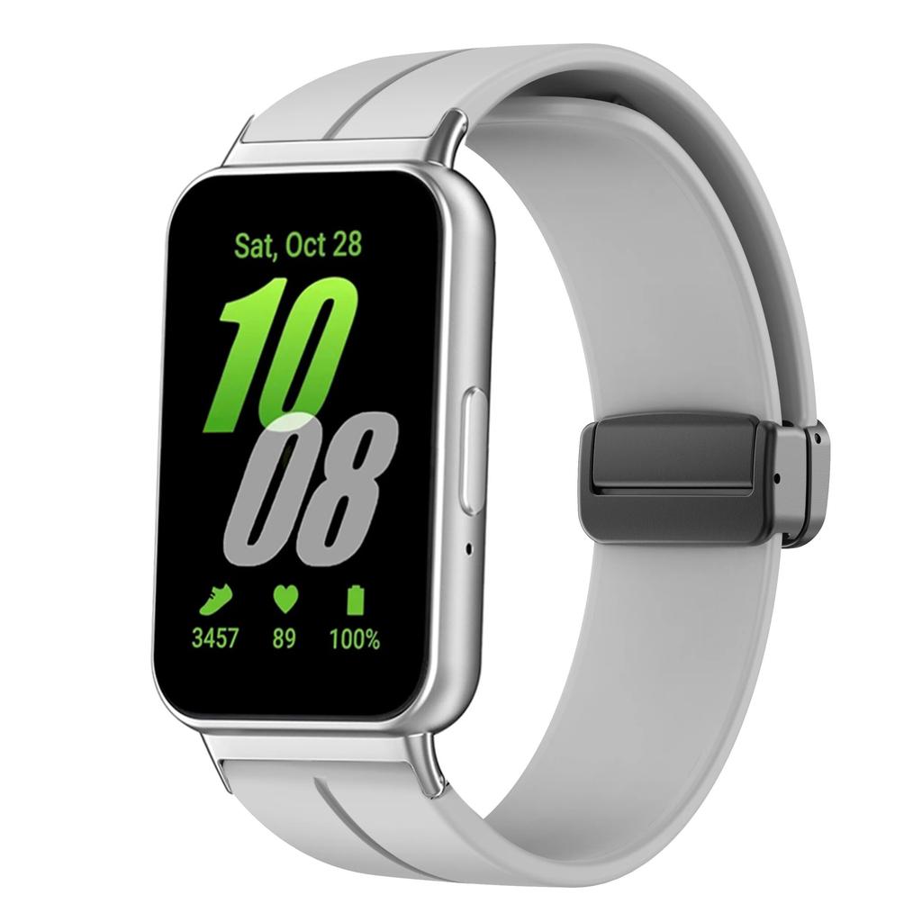 Magnetický pásek pro Samsung Galaxy Fit 3 Pásek Kovový konektor Náramek pro chytré hodinky Correa Galaxy Fit3 Silikonový pásek Příslušenství