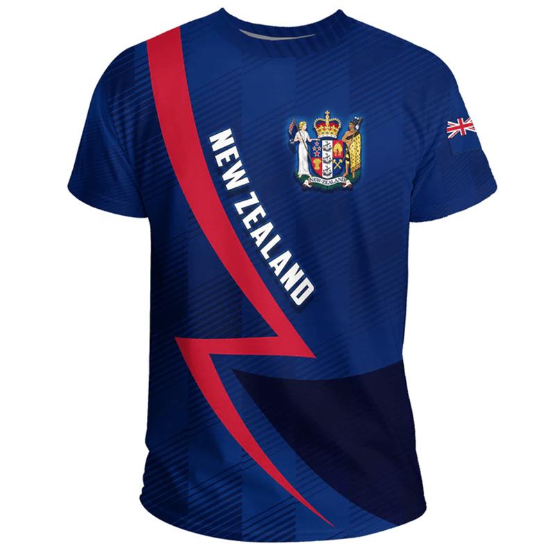 New Zealand Flag Map Graphic T Shirts Silver Fern National Emblem