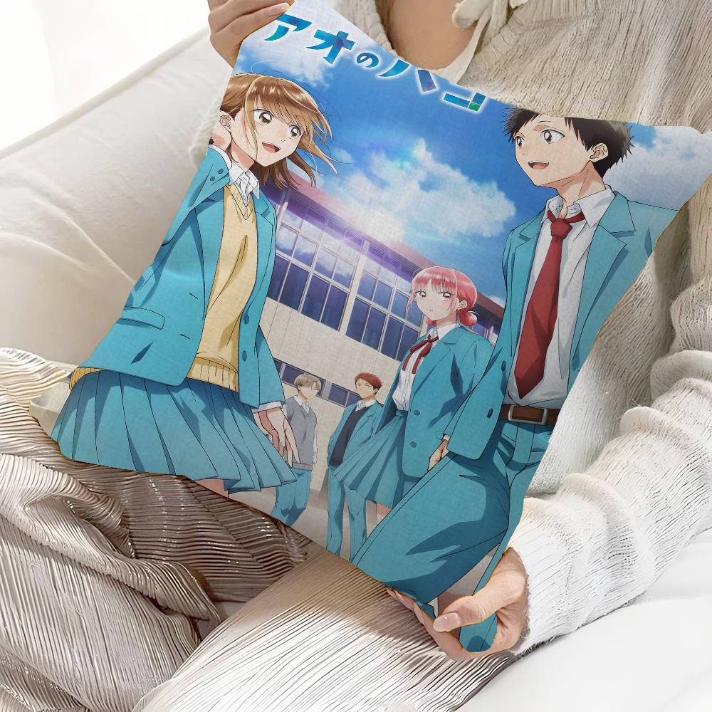 Blue Box Anime Maple Design Cushion Cover Happy Autumn Harvest decor Holiday Decorati Pillow Cover