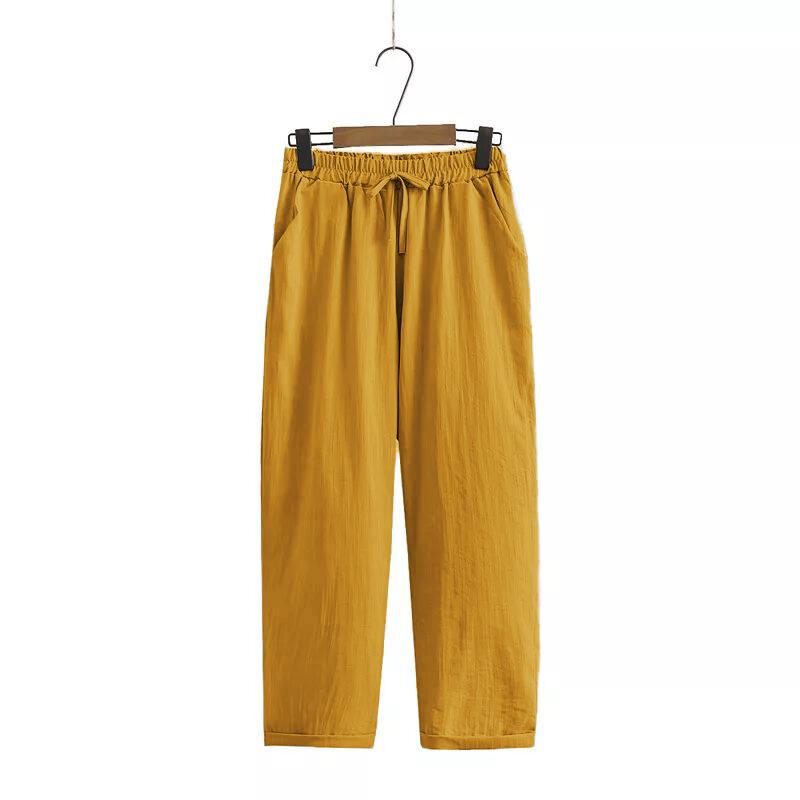 2024 European & American Women's Autumn Cotton-Linen Commuter Suit: Loose Jacket & Pants Set