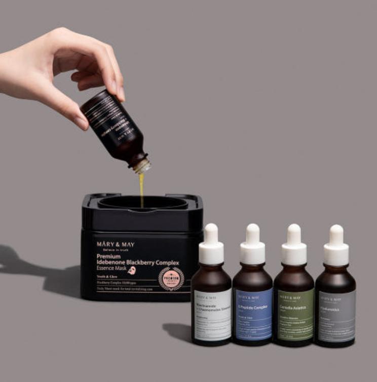Mary&May Idebenone + Blackberry Complex Essence Mask – 20 Sheets