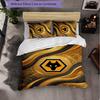 Wolverhampton Wanderers Football Set Biancheria da Letto 3 Pezzi Morbido Set Copripiumino con Federe Set Decorazione Camera da Letto per la Casa