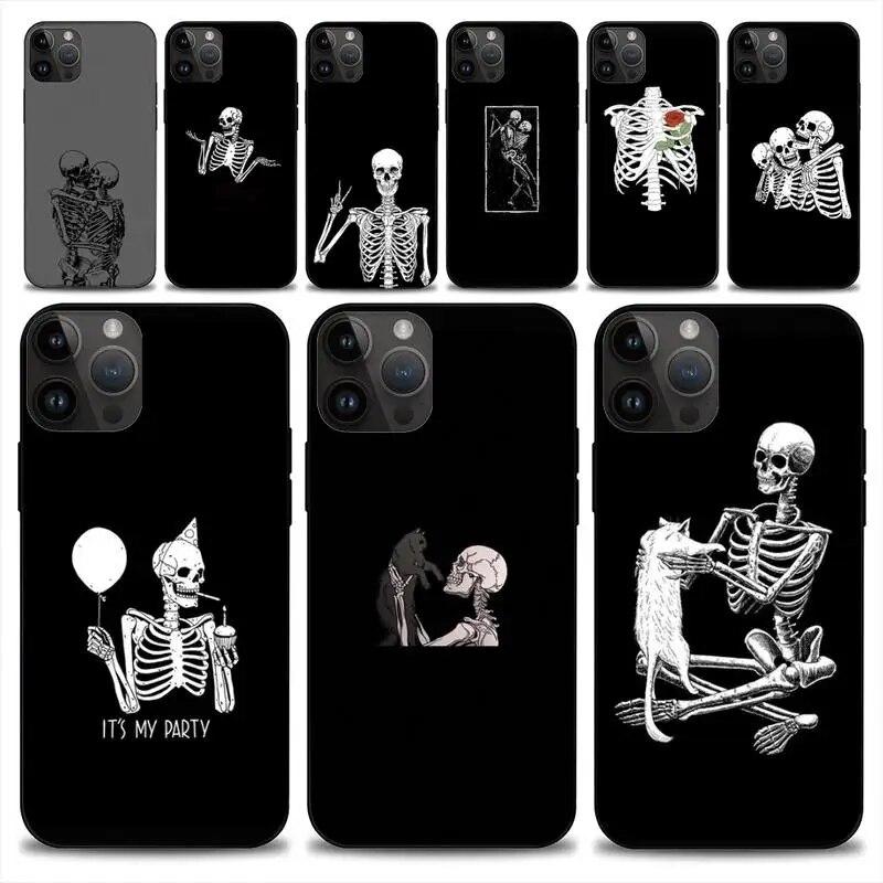 

Чехол для телефона с человеческим скелетом для iphone 14 13 12 11 15 Pro Max Plus Mini X, мягкий чехол