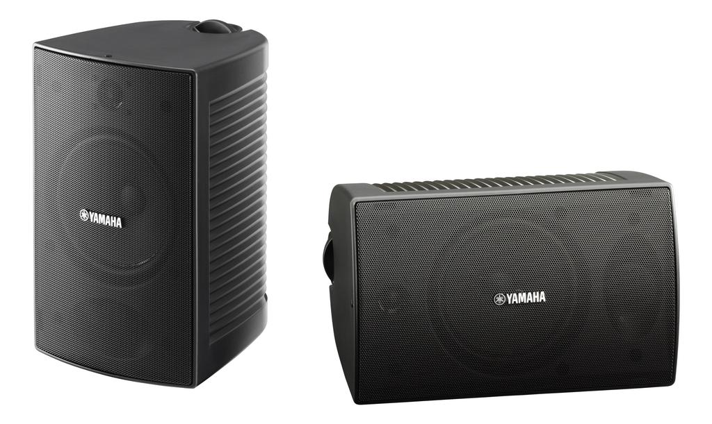 Yamaha VS4 All-Weather Speakers with Mounting Brackets for Small Facilities, High-Impedance Connection Support, Black (1 Pair)