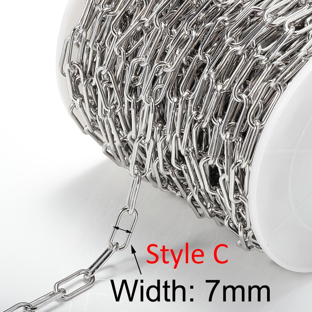 No Fade 1meter 4mm Stainless Steel Chain Cable Gold Chains for Necklace Bracelet Anklet Jewelry Making Components Wholesale DIY