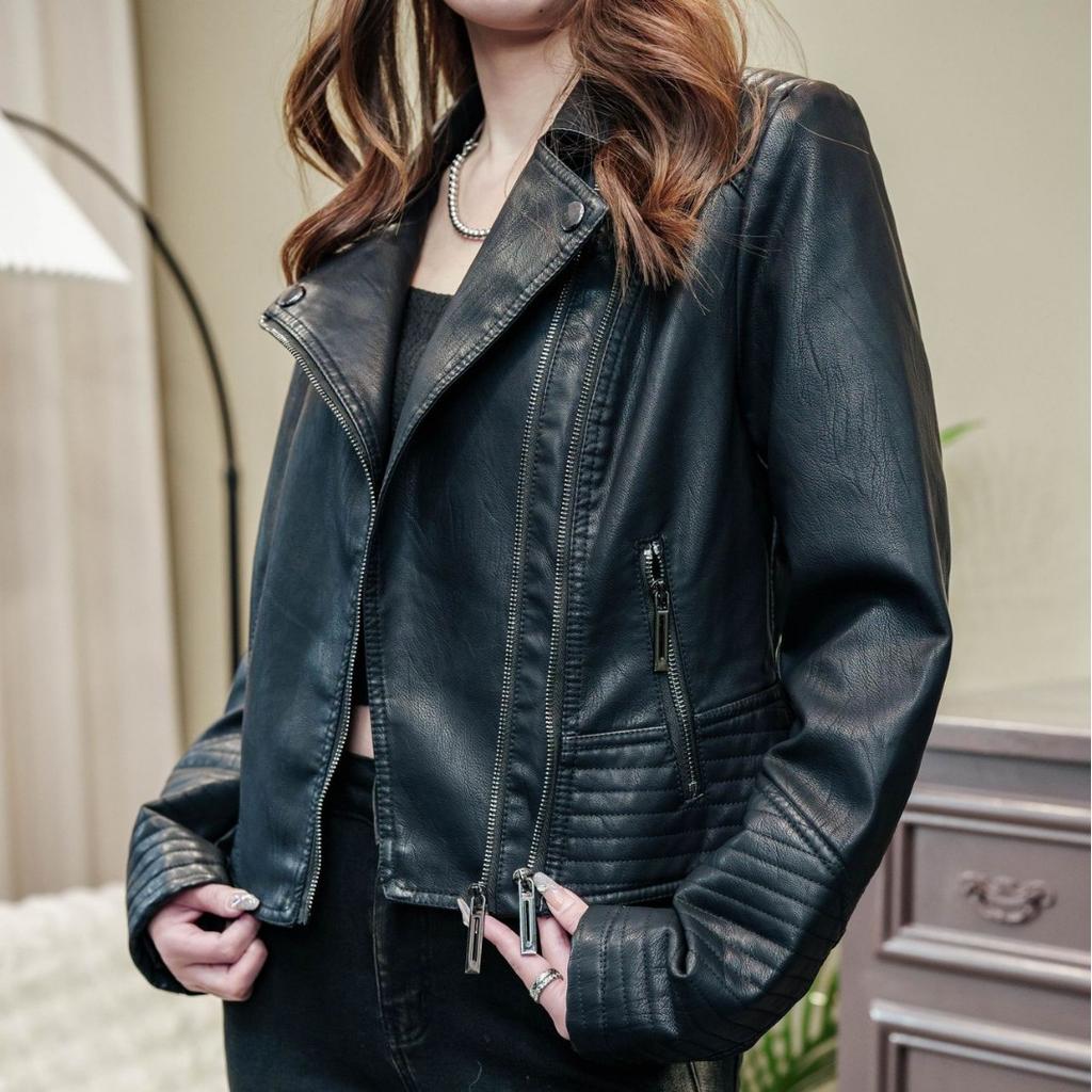 Soft-feeling Washed Leather New Women's Leather Jacket Trendy Locomotive Clothing Women's Leather Short Top Jacket