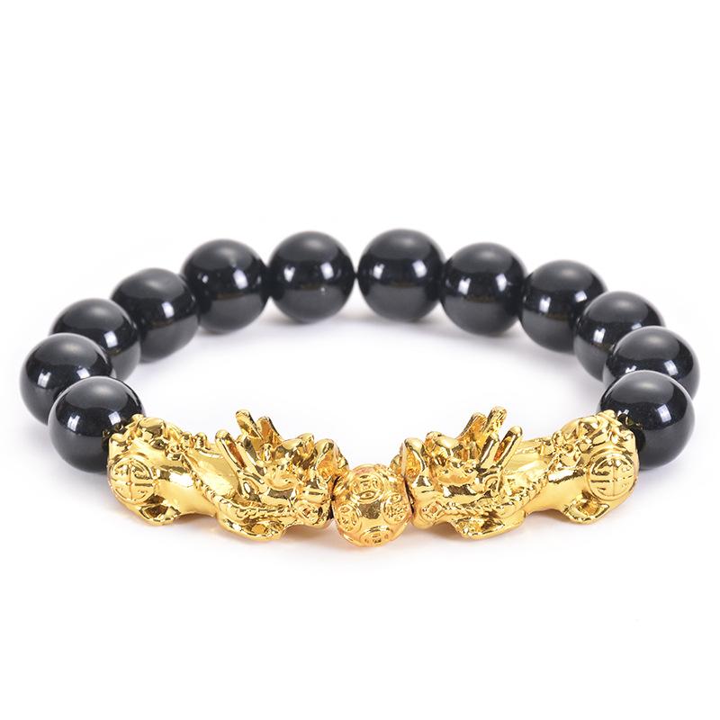 

JYL TS Bracelet Crown Matte Beaded Elegant Enhances Charm & Stability Pixiu чорний