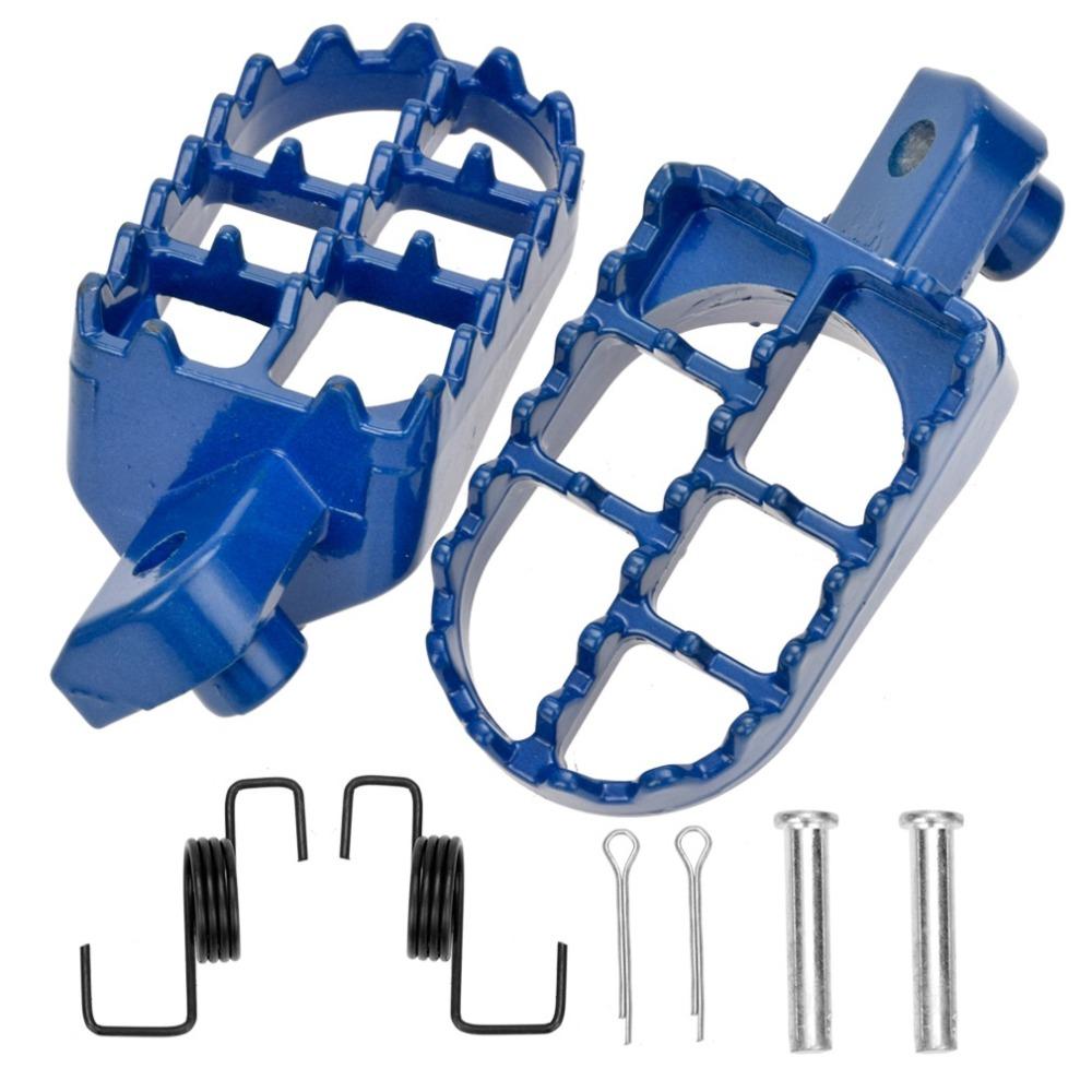 Black/Silver Motorcycle Foot Pegs Springs Bolts Dirt Bike Footrest Motorcycle Pedals Motorbike