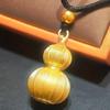 Ancient Gold Filigree Striped Gourd Pendant with Fu Lu Charm – Chinese Style Sweater Chain