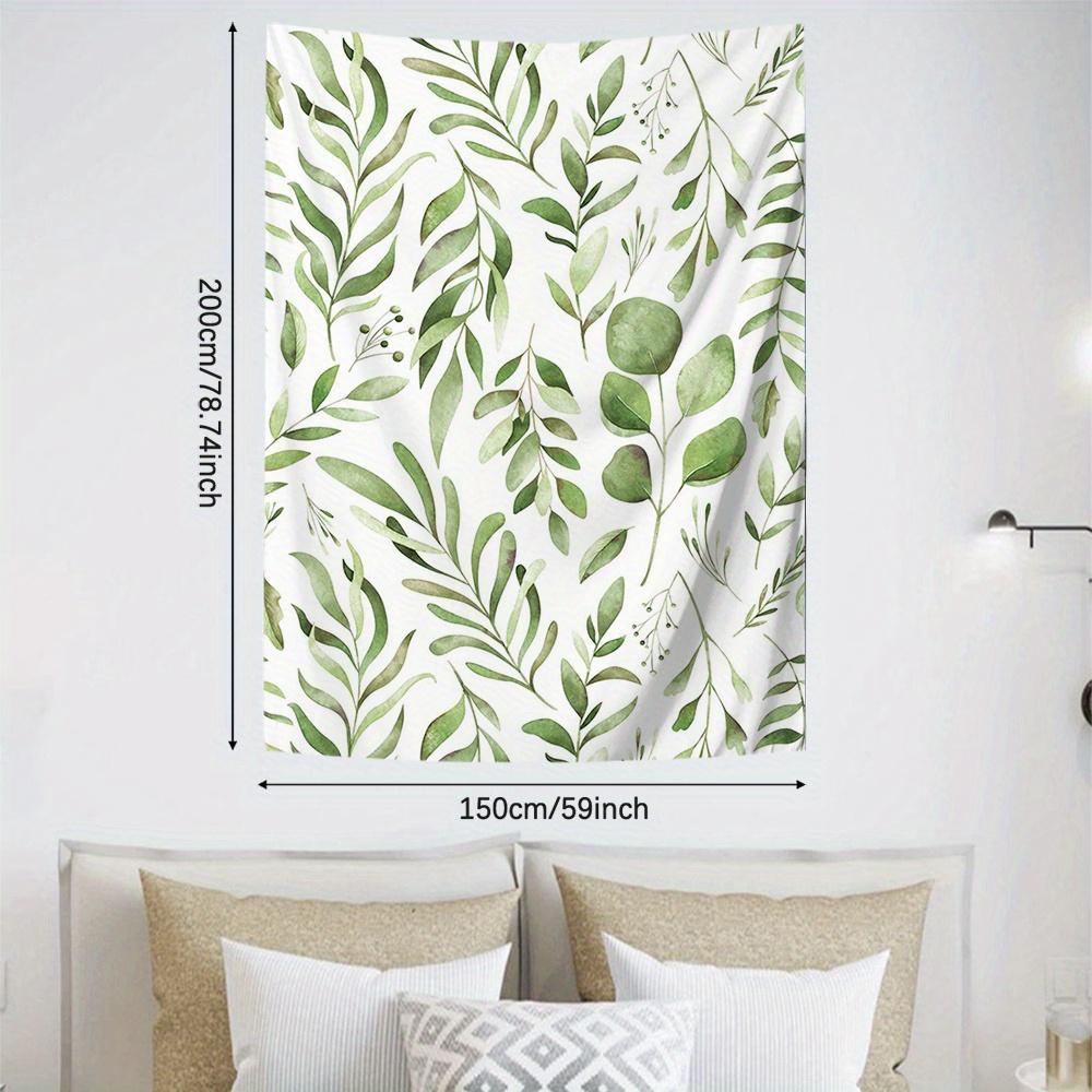 VIKAMA Green Leaf Tapestry Watercolor Plants Natural And Fresh Style Bedroom Living Room Background Wall Home Decoration