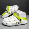 Fashion 2025 Summer Men's Sandals With Thick Sole Breathable Outer Wear Car Shoe Flat Heel Slip-On Beach Shoe Couple's Double Wear