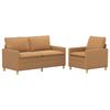 Sofa Set 2 Pcs. Beige Fabric
