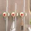 Self-Adhesive Suction Cup Mop Clamp Punch-free Mop Clip Rack Broom Mop Holder  Bathroom