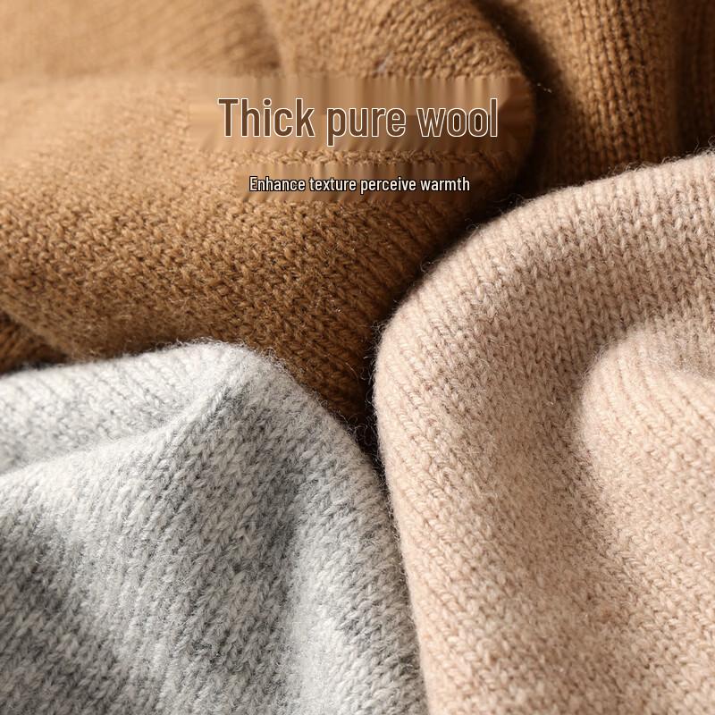 Mark Fairwhale Men's Thick Pure Wool Round Neck Sweater