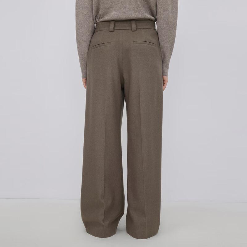 LESS 2023 Winter Merino Wool Blend Flared Commuter Pants