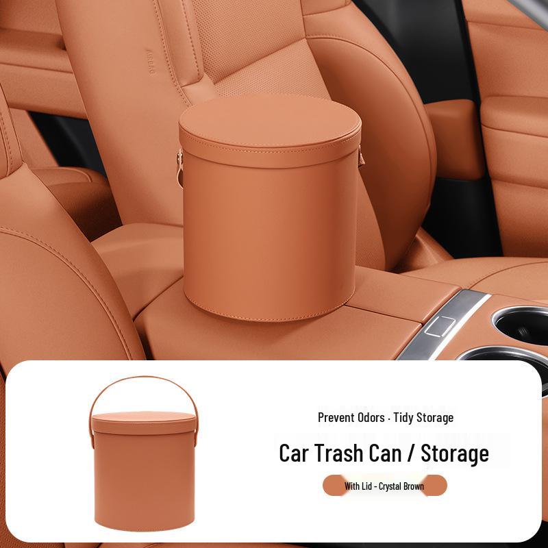 Multifunctional Handheld Car Trash Can with Lid