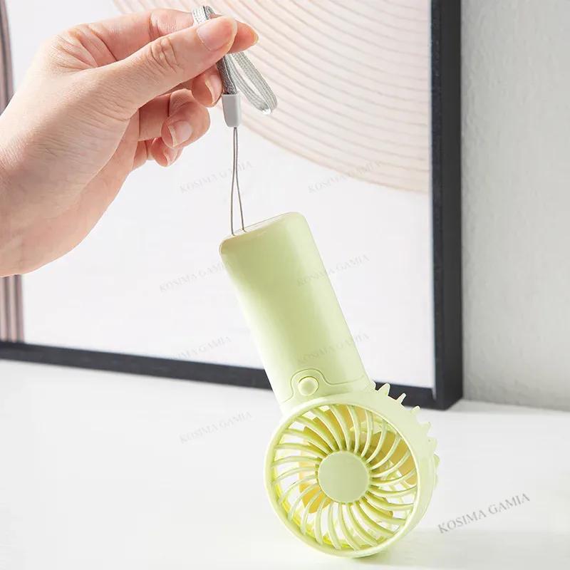 Cute Cartoon Handheld Fan Mini Lightweight Ultra Quiet Portable Pocket Fan With Lanyard For Student Dormitory Outdoor Daily Use