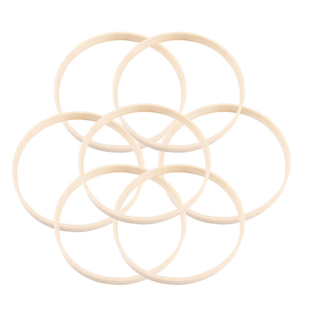 5 Stück 26cm Natürliche Bambusringe Holzkreis Traumfänger Reifen DIY Bastelbedarf Kranzrahmen Makramee Ring für Wandbehang