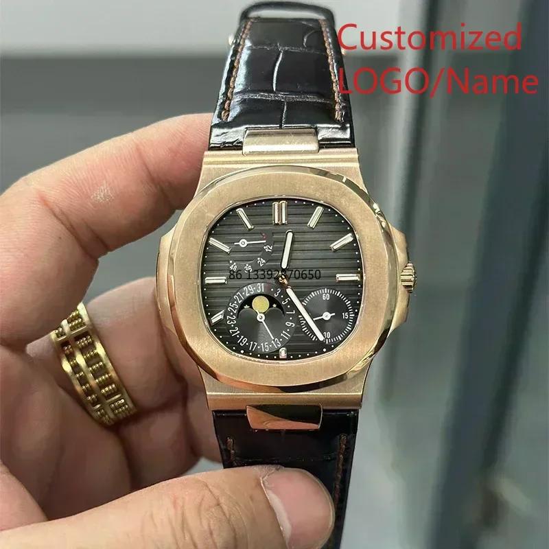 A11 Store Customized Watch Men Watch Automatic Mechanical Multi-functional Watches Stainless Steel Sapphire Leather Watch