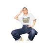 Uniqlo Printed Loose Casual Round Neck Short Sleeve T-Shirt Unisex Tops White 459200-00