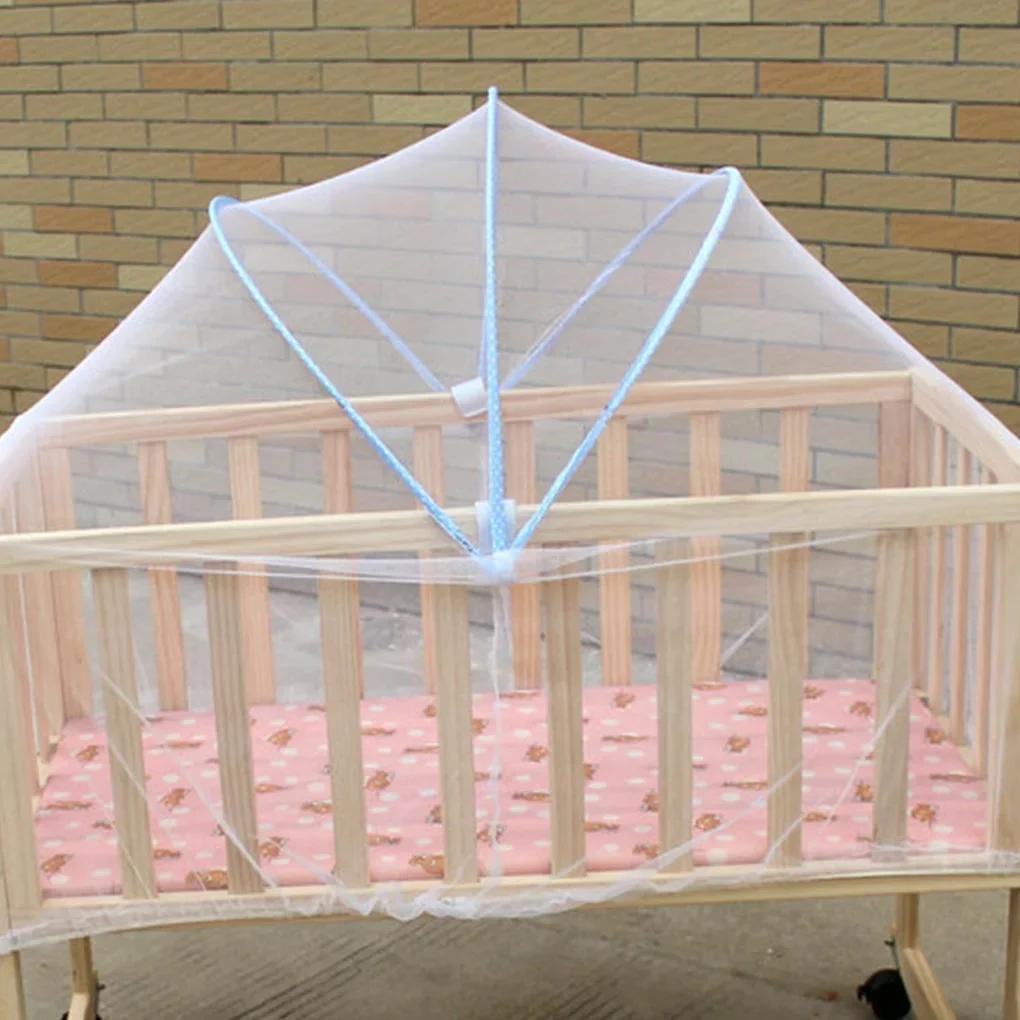 Universal Baby Crib Mosquito Net-Breathable Mesh Canopy for Cot/Cradle Portable Support Tent Style Landing Mosquito Net Infants