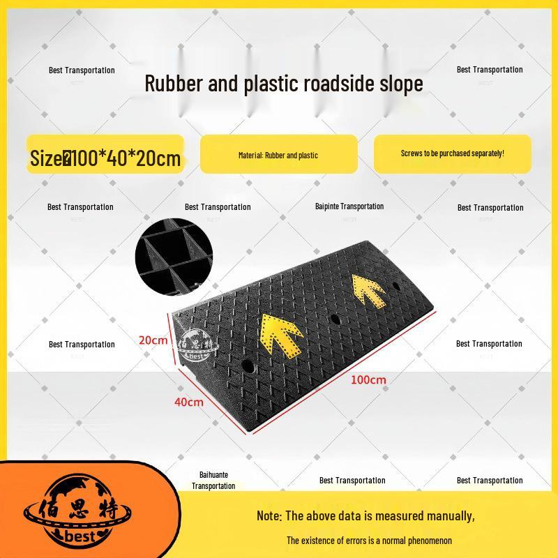 Household Rubber Threshold Ramp for Curbs and Slopes: Car and Road Edge Climbing Pad
