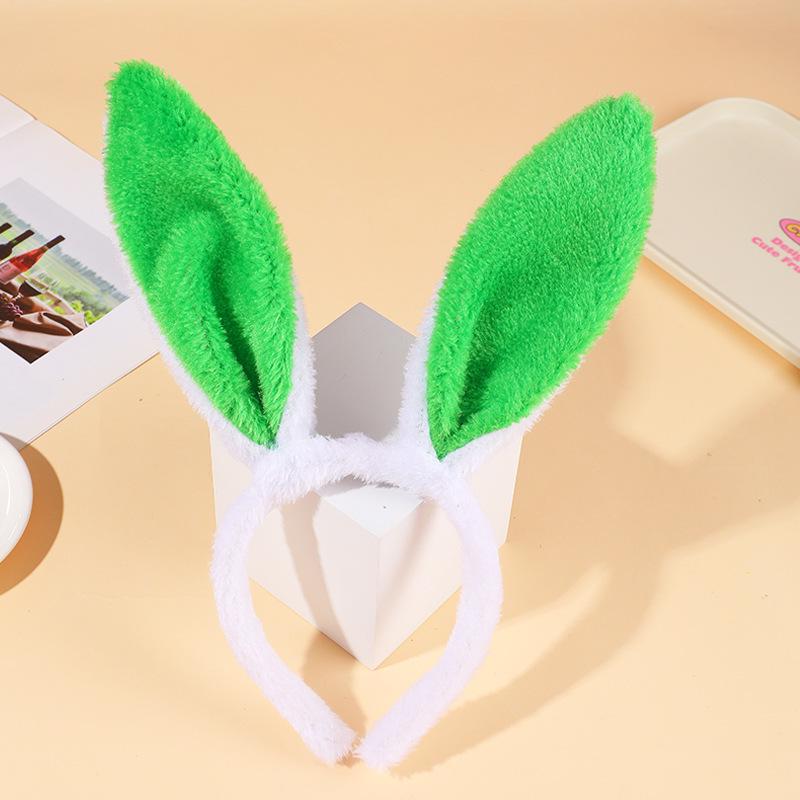 

Bendable Easter Bunny Ear Plush Headband Hair Tie for Parties One Size