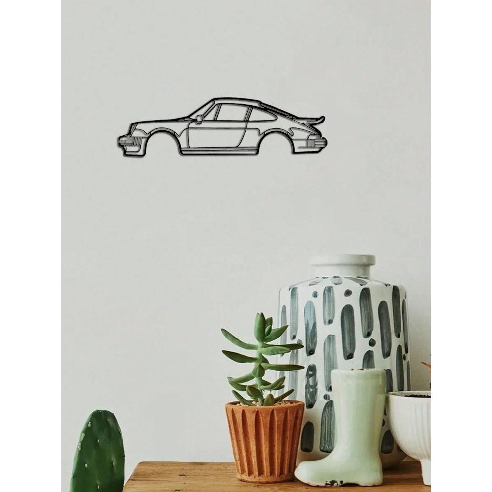 Metal Porsche 911 Turbo Wall Art Sculpture, Creative Iron Home Decoration, Unique Car Pendant Ornament for Indoor Living Room Decor