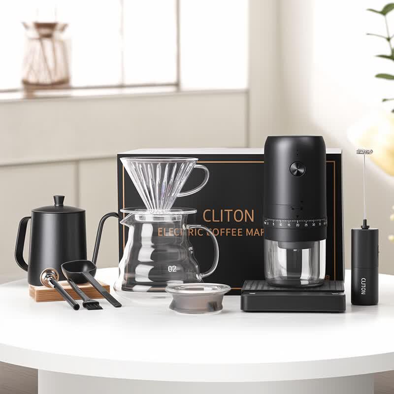 CLITON Hand Coffee Grinder and Pour Over Set