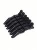 6pcs/Set Pink Salon Crocodile Clips, Plastic Alligator Hair Clips, Seamless Bangs Clips