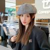 Thickened octagonal hat autumn beret women's winter round face shows small autumn and winter retro newsboy hat tide