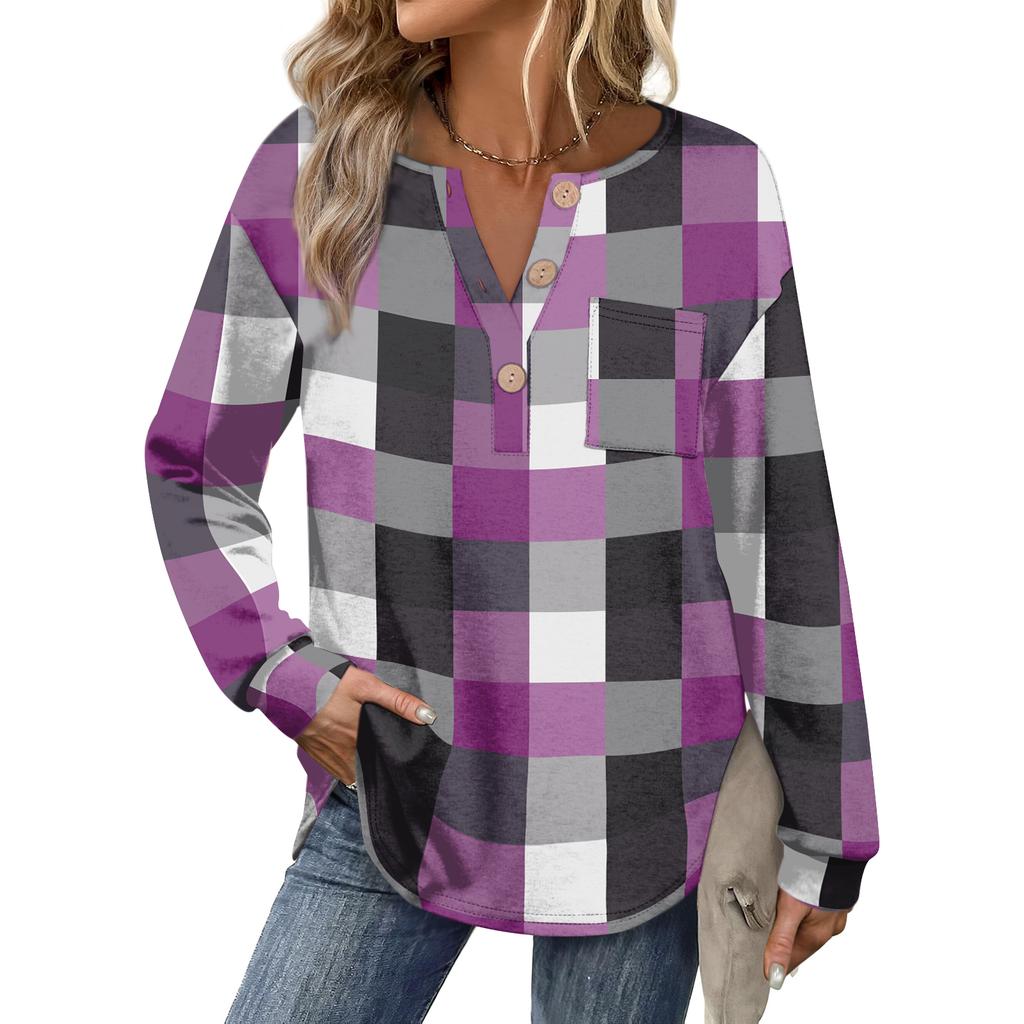 Women's Retro Printed Fashionable Long-sleeved Top