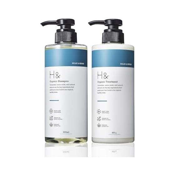 H&Ash& Shampoo Treatment Beauty Salon Exclusive Amino Acid Shampoo [Intensive Damage Repair x Shampoo Treatment Set] (Bottle Set, Citrus Floral)