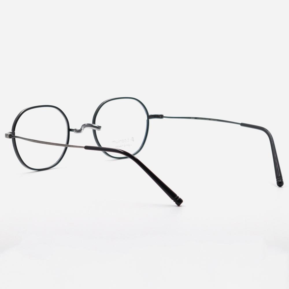 Alloaiweeo [Nose Saddle] Al8205 0910M Nose Saddle Titanium Octagon Black/Grey Eyeglass Frames