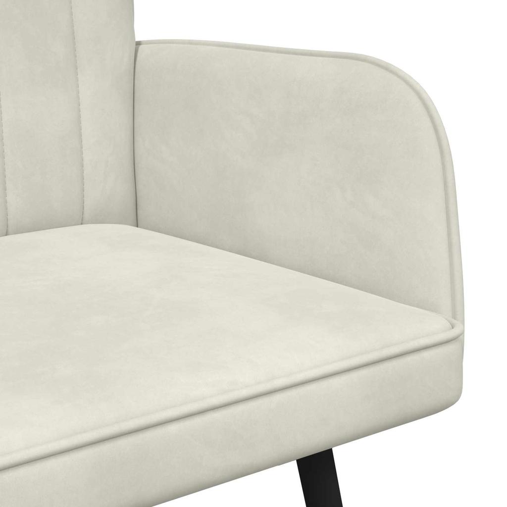 2 Seater Sofa Cream 115 x 61 x 87 cm Velvet (V)